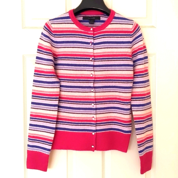 NWOT. Express Woman's 100% Lambswool cardigan sweater with crystal buttons. - Picture 3 of 4